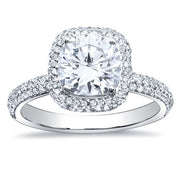 2.70 Ct. Cushion Halo Engagement Ring D Color VS1 GIA Certified