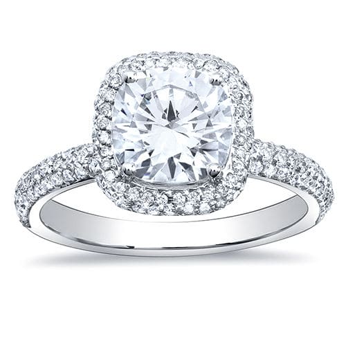 2.70 Ct. Cushion Halo Engagement Ring D Color VS1 GIA Certified