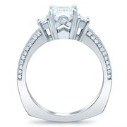 3.80 Ct. Emerald Cut Engagement Ring with Baguettes J Color VS1 GIA Certified