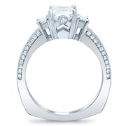 3.30 Ct. Emerald Cut & Baguettes Engagement Ring with Pave G Color VS1 GIA Certified