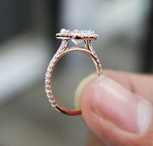 Cushion Cut Halo Engagement Ring 