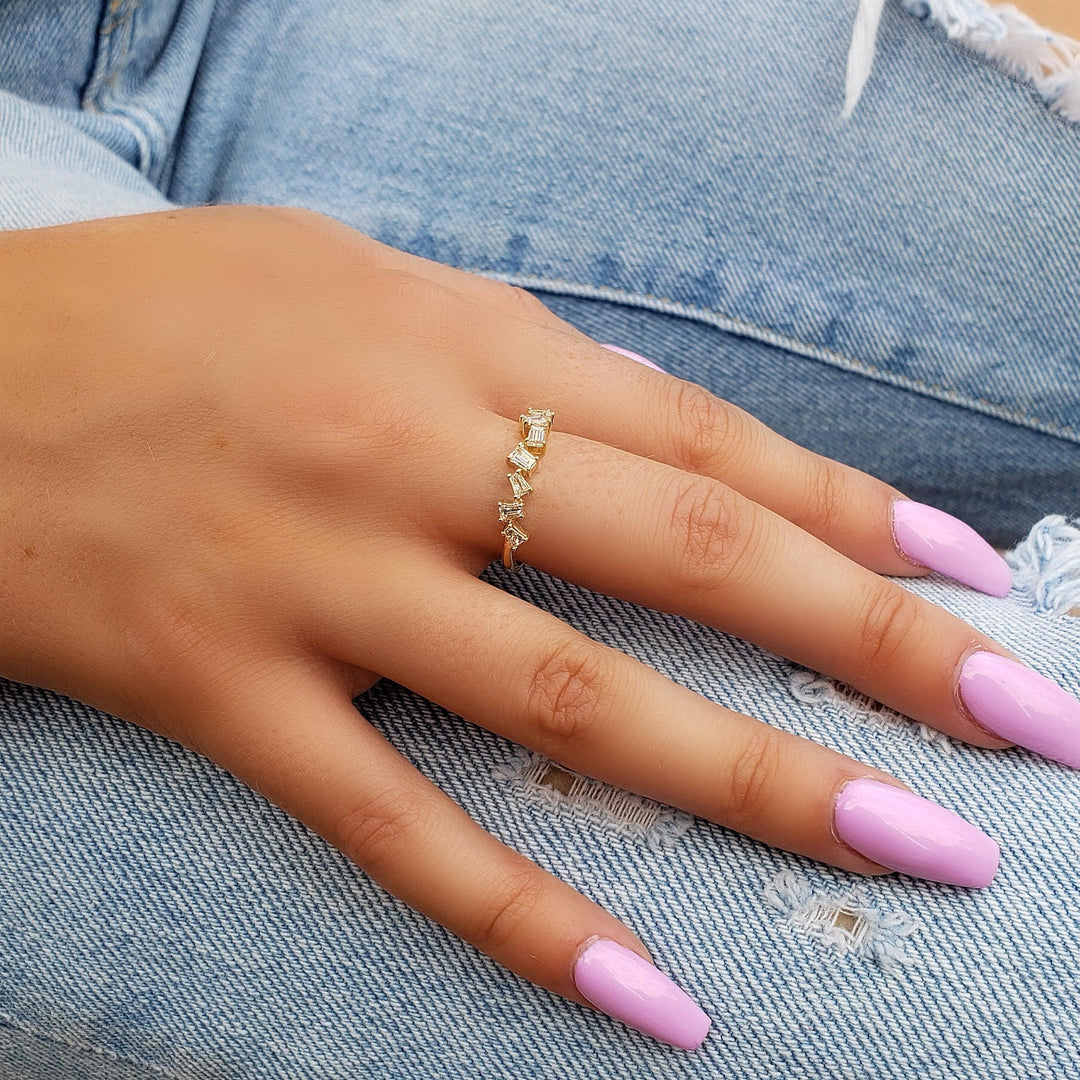 Scattered Baguette Diamond Ring