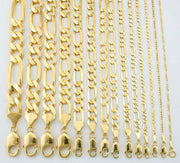 14K Yellow Gold Solid Figaro Chain 4mm