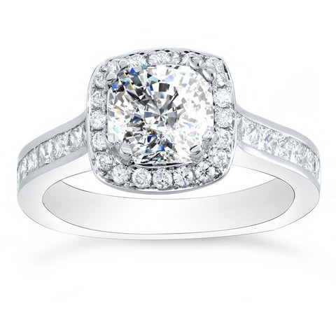 Halo Pave Channel Set Diamond Engagement Ring