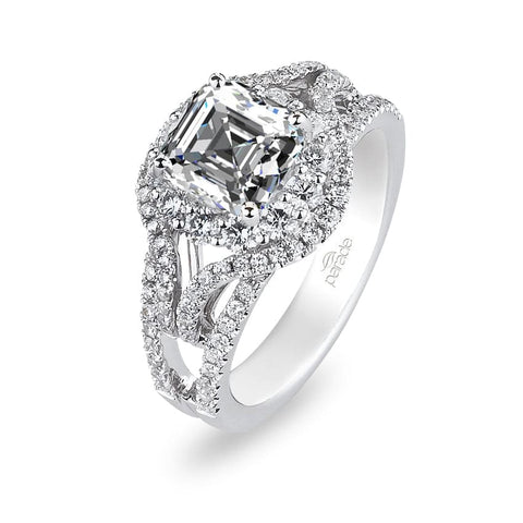 Parade Design Hemera Bridal Halo Pave Split Shank Engagement Ring