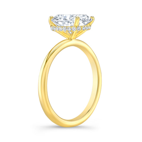 Solitaire Hidden Halo Diamond Engagement Ring