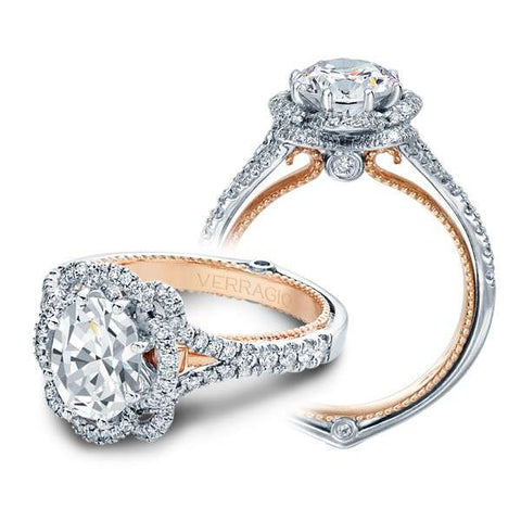 Verragio Halo Pave Couture Designer Engagement Ring