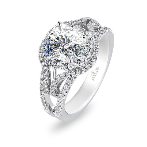 Parade Design Hemera Bridal Halo Pave Split Shank Engagement Ring