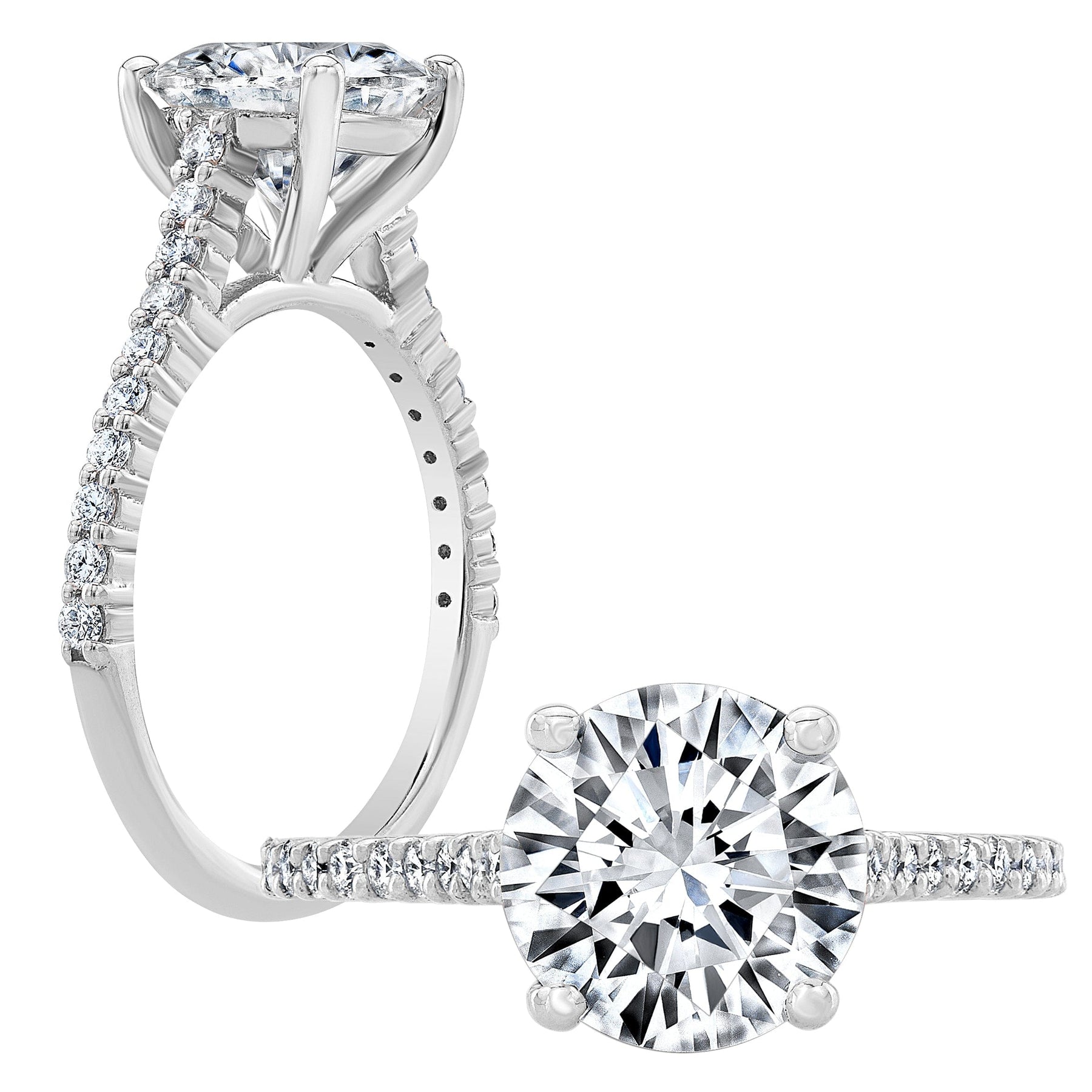 Natural Ultra Thin Pave Diamond Engagement Ring –