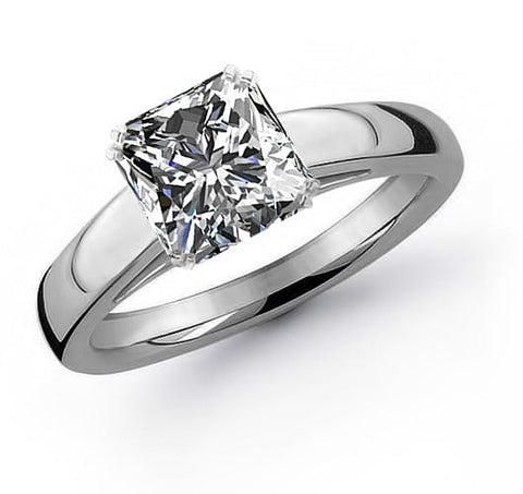 Wide Solitaire Engagement Ring