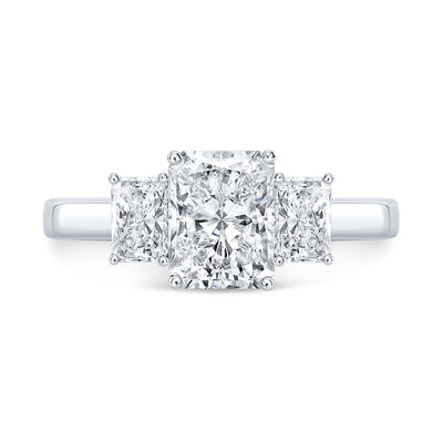 3 Stone Radiant Cut Diamond Engagement Ring