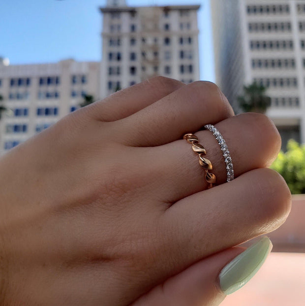 rose gold leaf ring 