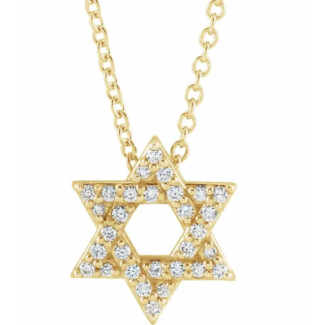 star of david diamond necklace Yelow