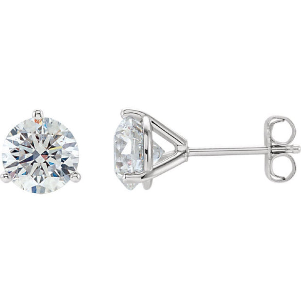 1.40 Ct. Round Cut Martini Diamond Stud Earrings E Color VS1 GIA Certified 3X