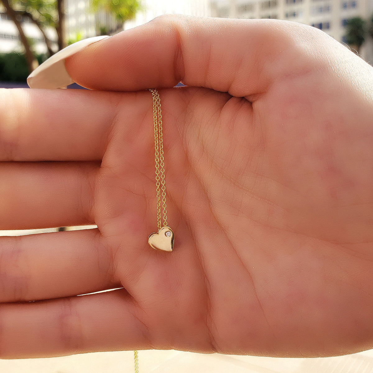 Tender heart diamond necklace