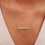 thick diamond bar necklace