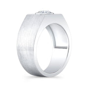 Bezel Set Round Men's Engagement Ring Side Profile