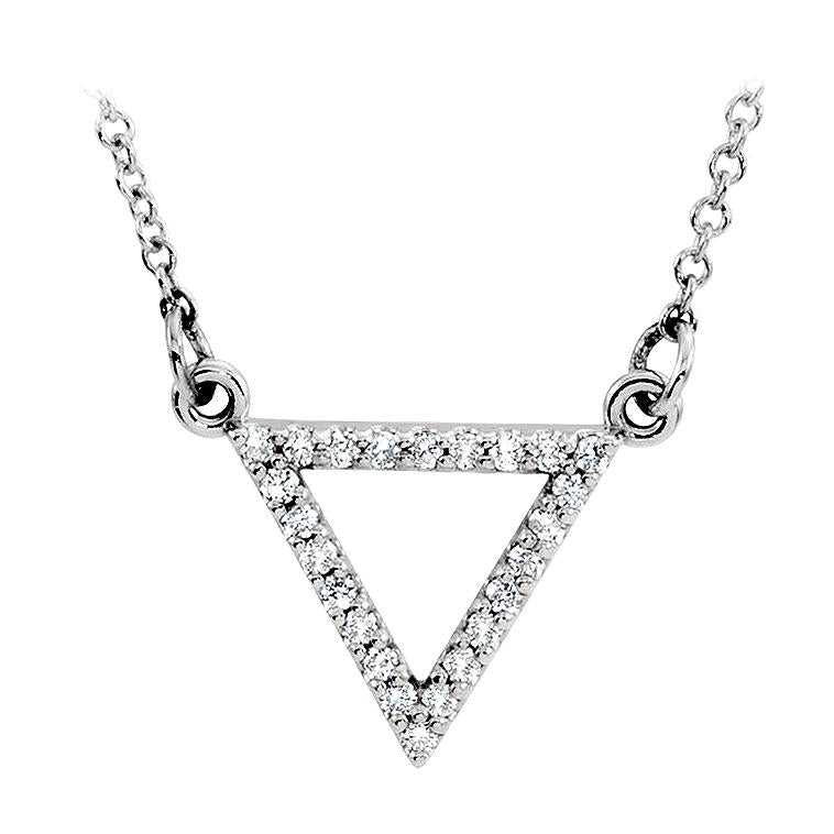 Triangle Diamond Pendant Necklace Kingofjewelry