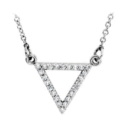 14k white gold triangle diamond necklace