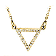 14k yellow gold triangle diamond necklace