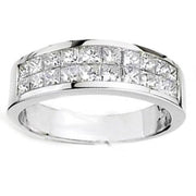 1.40 Ct. Invisible Set Princess Cut Diamond Wedding Ring Band