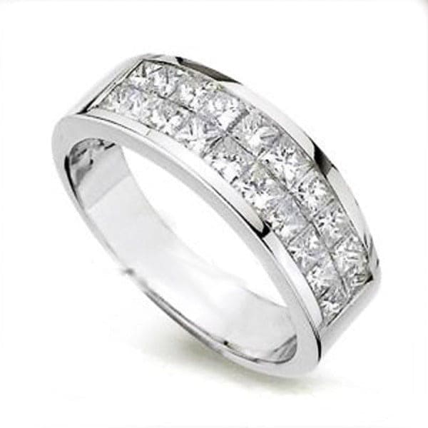1.40 Ct. Invisible Set Princess Cut Diamond Wedding Ring Band