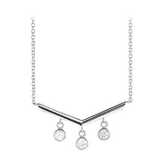 14k white gold chandelier diamond bar necklace