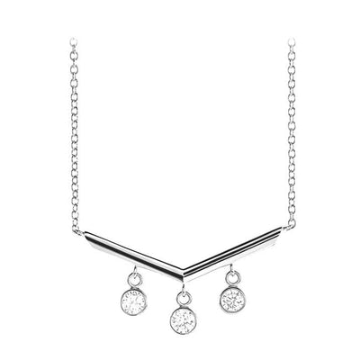 14k white gold chandelier diamond bar necklace