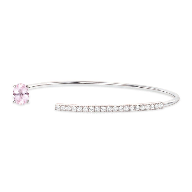 Cherry Blossom Diamond Sapphire Bangle Cuff