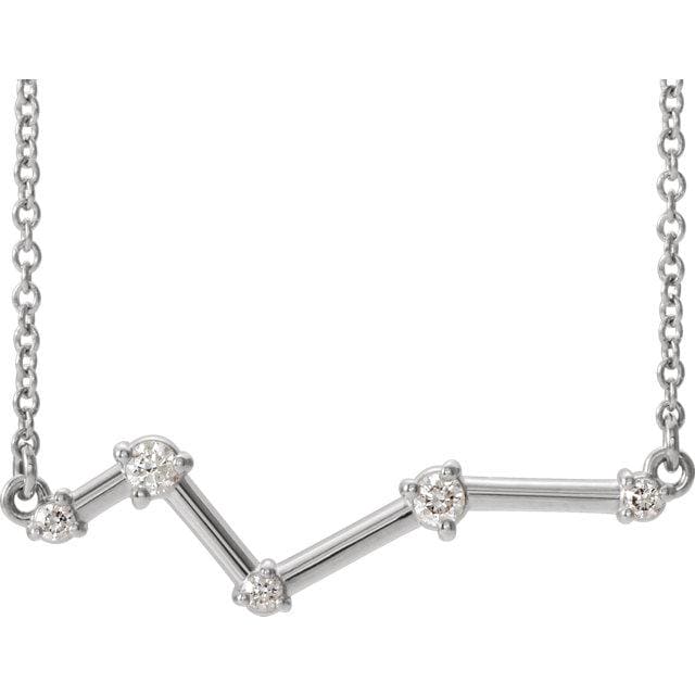 White gold constellation bar necklace