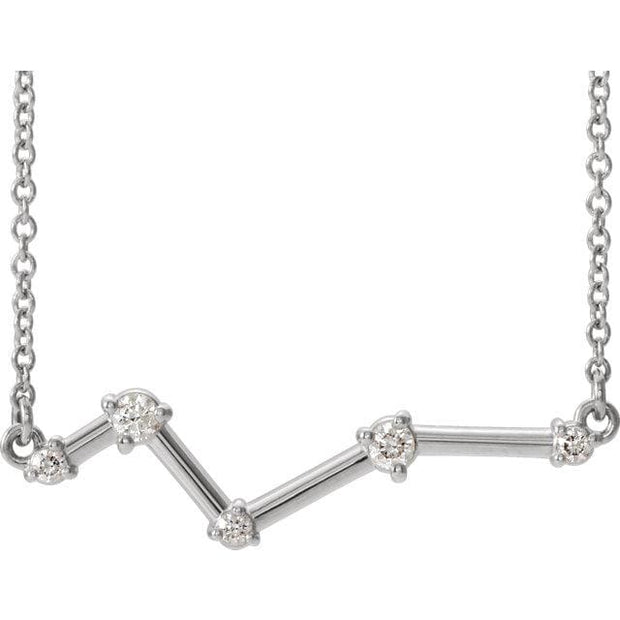 white gold constellation bar necklace