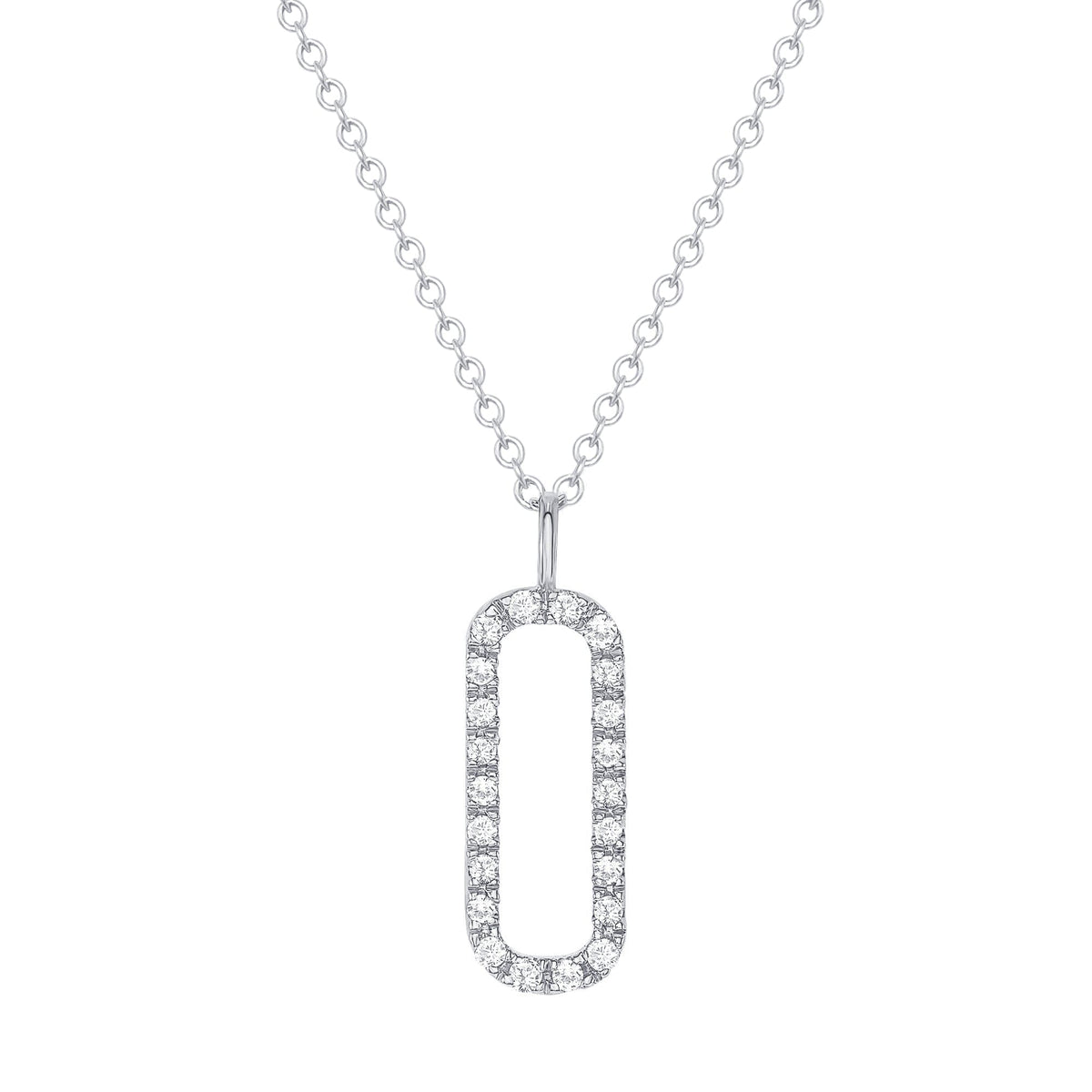 White gold open bar diamond necklace