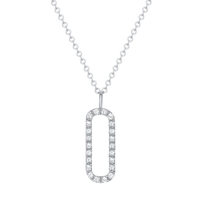 white gold open bar diamond necklace