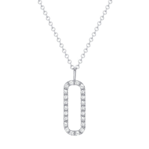 white gold open bar diamond necklace