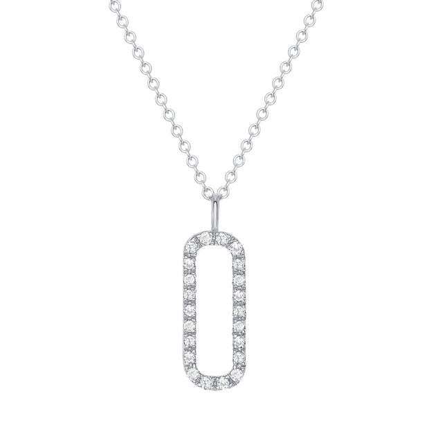 white gold open bar diamond necklace