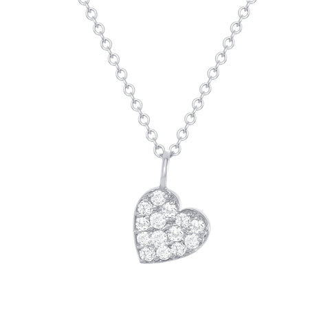 white gold diamond heart necklace