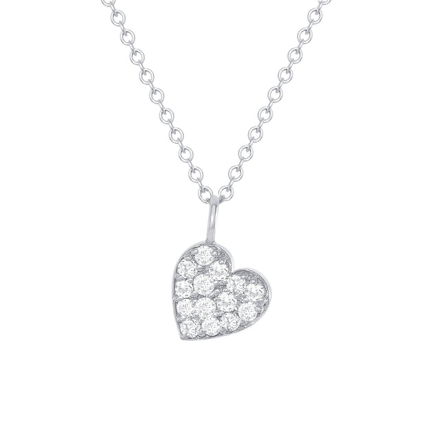 white gold diamond heart necklace