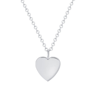 white gold dainty heart necklace