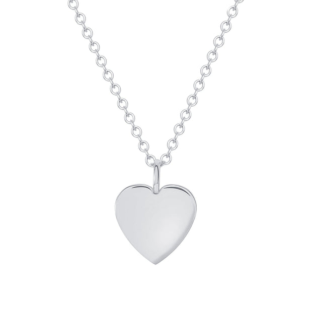 white gold dainty heart necklace