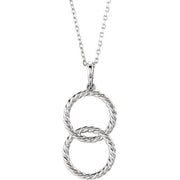 white gold double circle interlock necklace