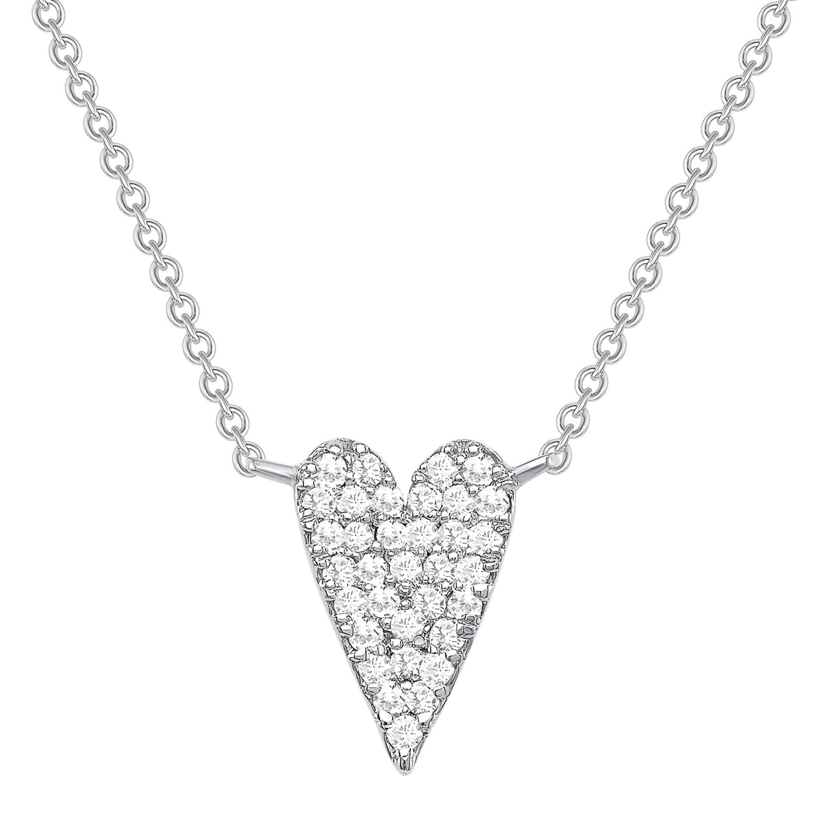 White gold diamond heart necklace