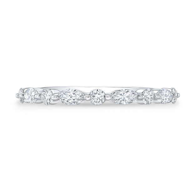 14k white gold wonderland diamond ring (marquise and round diamonds)