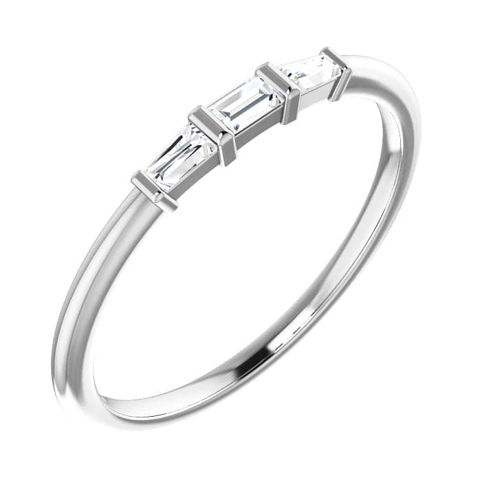 3 stone baguette diamond solitaire ring