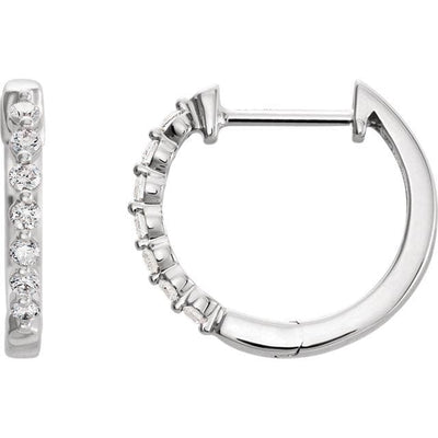 white gold diamond huggie hoops