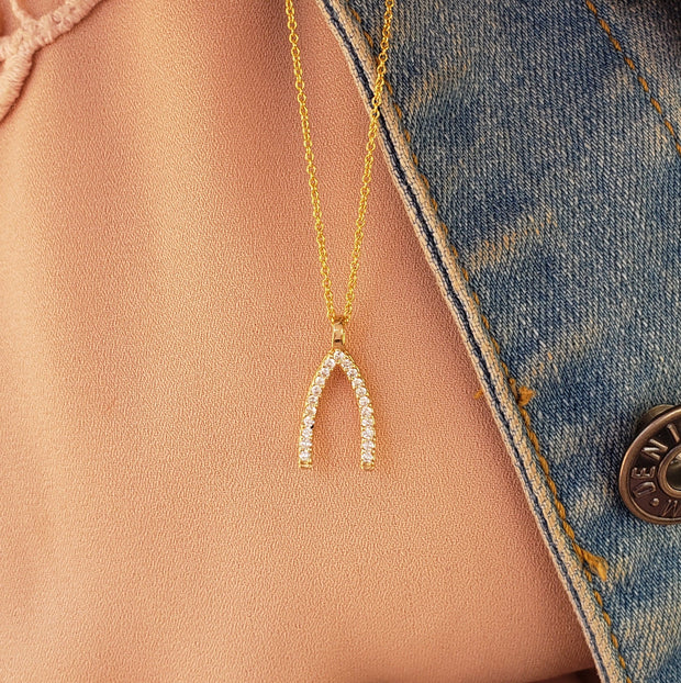 Wishbone Diamond Pendant