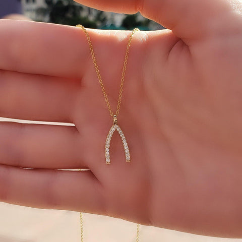 Wishbone Diamond Pendant