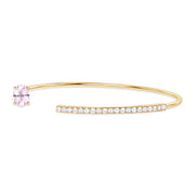 Cherry Blossom Diamond Sapphire Bangle Cuff