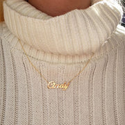 14k gold personalized script necklace