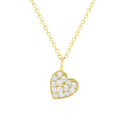 yellow gold diamond heart necklace