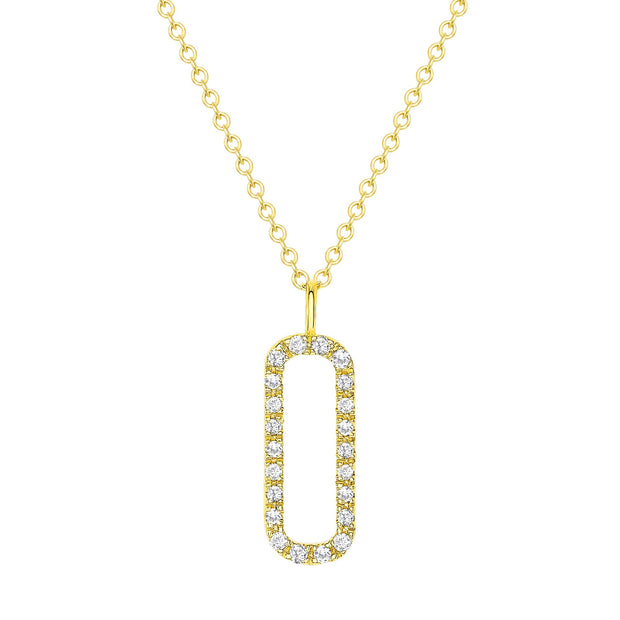 yellow gold open bar diamond necklace